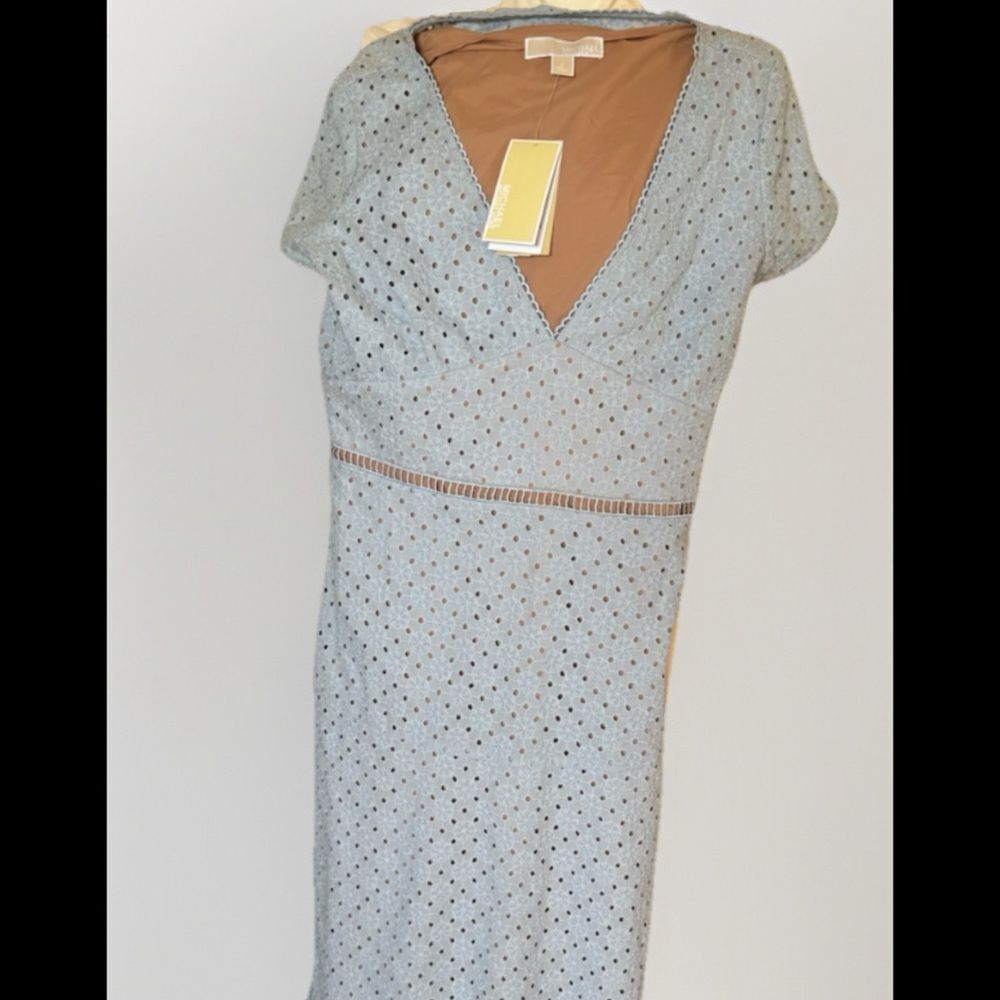 Michael Kors Light Blue Eyelet Maxi Dress